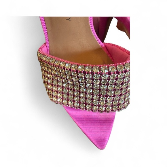 Chinese Laundry Pink Rhinestone Heeled Mules – Size 6 (36.5) - Picture 5 of 11